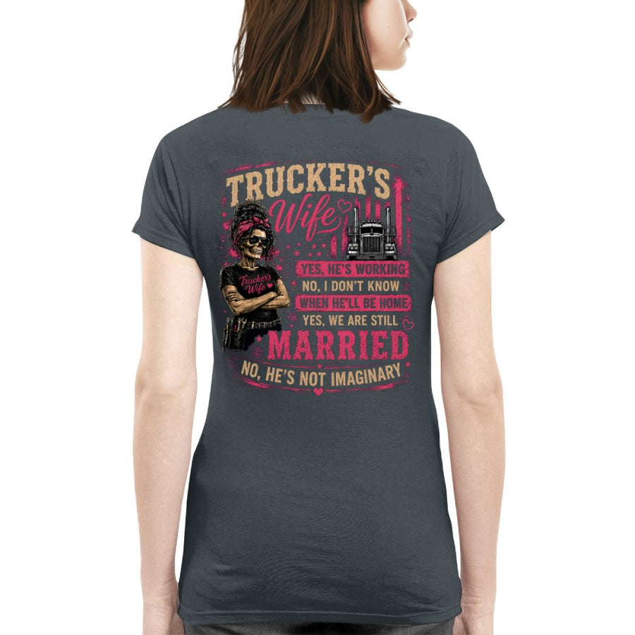Trucker's Wife T-Shirt – Funny Married Trucker Wife Gift for Women 4