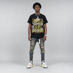 Tour Yellow 4s DopeSkill T-Shirt F#ck Love Get Money Graphic