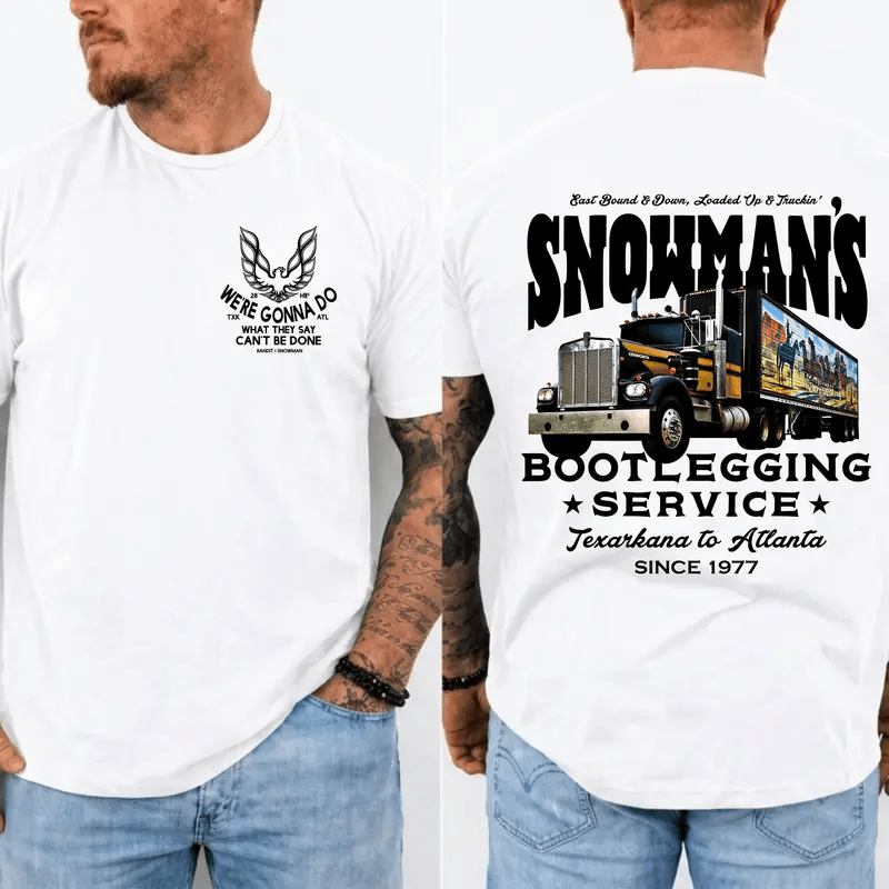 Snowman's Bootlegging Service T-Shirt, Smokeyy and The Bandit Tee #329 - Reel Belly