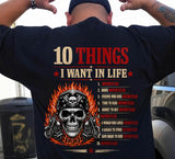 10 THINGS I WANT IN LIFE, BIKER - SHIRT FOR MEN - LUNA00 (SKU2608-35)