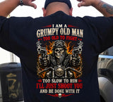 I AM A GRUMPY OLD MAN TOO OLD TO FIGHT, BIKER - SHIRT FOR MEN - LUNAOO (SKU2608-53)