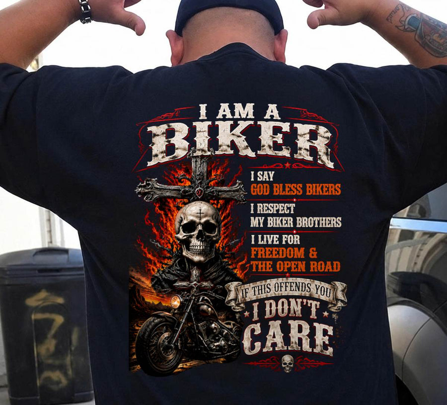 I AM A BIKER GOD BLESS MY RIDE - SHIRT FOR MEN - LUNA00 (SKU2608-81)