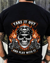 Funny Take, Play with it Skeleton Biker Motorcycle - SHIRT FOR MEN - LUNA00 (SKU2607-DY-07)