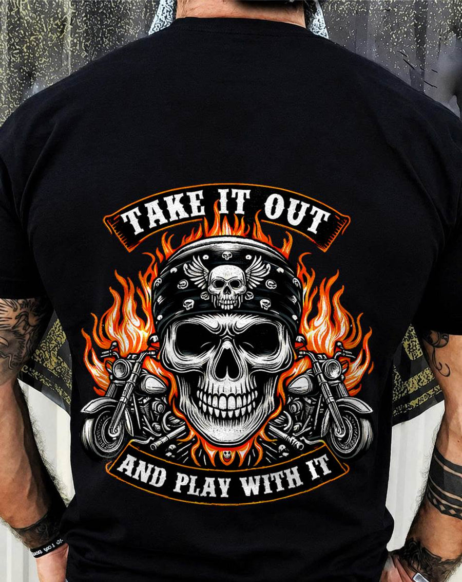 Funny Take, Play with it Skeleton Biker Motorcycle - SHIRT FOR MEN - LUNA00 (SKU2607-DY-07)