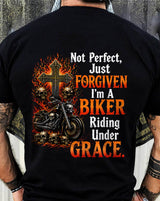 NOT PERFECT JUST FORGIVEN BIKER UNDER GRACE - SHIRT FOR MEN - LUNA00 (SKU2608-215)