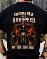 CHRISTIAN BIKER WITH GODSPEED ON THE HIGHWAY - SHIRT FOR MEN - LUNA00 (SKU2608-498)