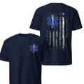 Patriotic EMT Star Of Life Graphic Tee - Distressed American Flag Shirt | Heavy Cotton EMS Paramedic Apparel - First Responder Gift For Men Women