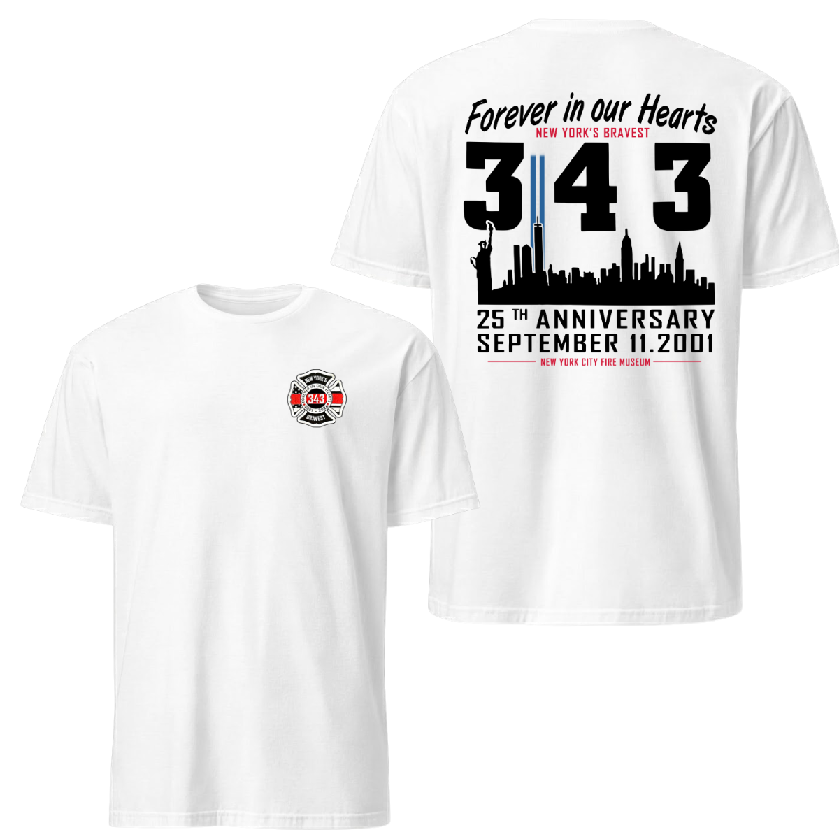 New York Firefighter Memorial 343 T-Shirt 3