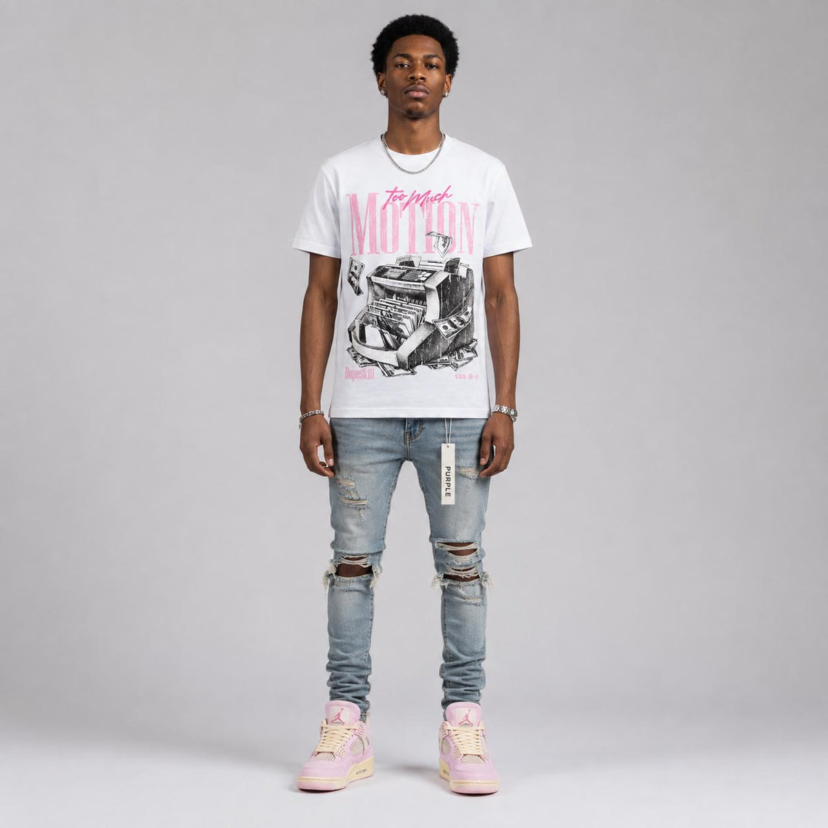 Iced Carmine 4s DopeSkill T-Shirt Too Much Motion Graphic