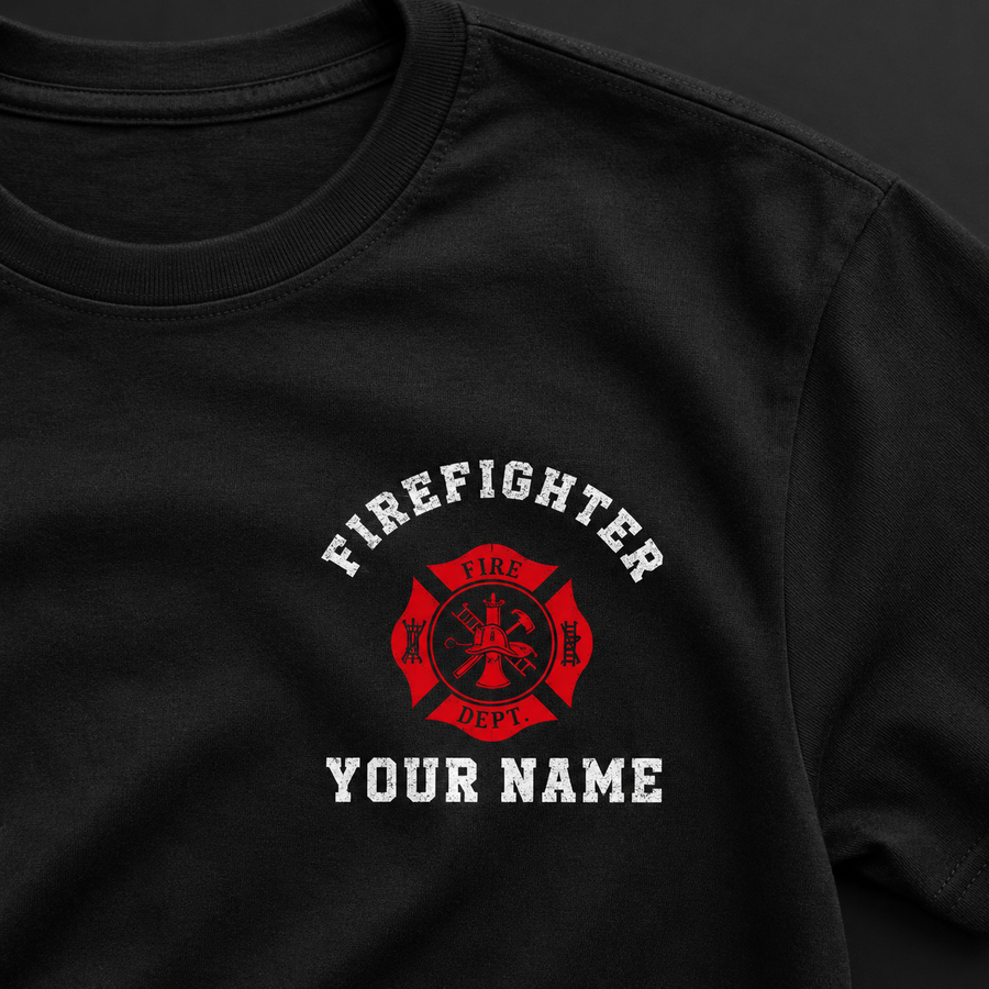 Custom  Firefighter Shirt, Custom Last Name Firefighter Tee, Firefighter Gift for Him, Firefighter Dad Shirt, Fire Department Gift 3