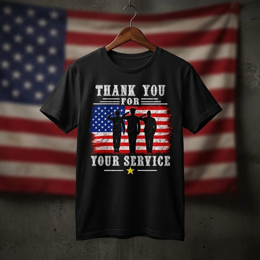 Thank You For Your Service T-Shirt | Patriotic Military Salute America 3