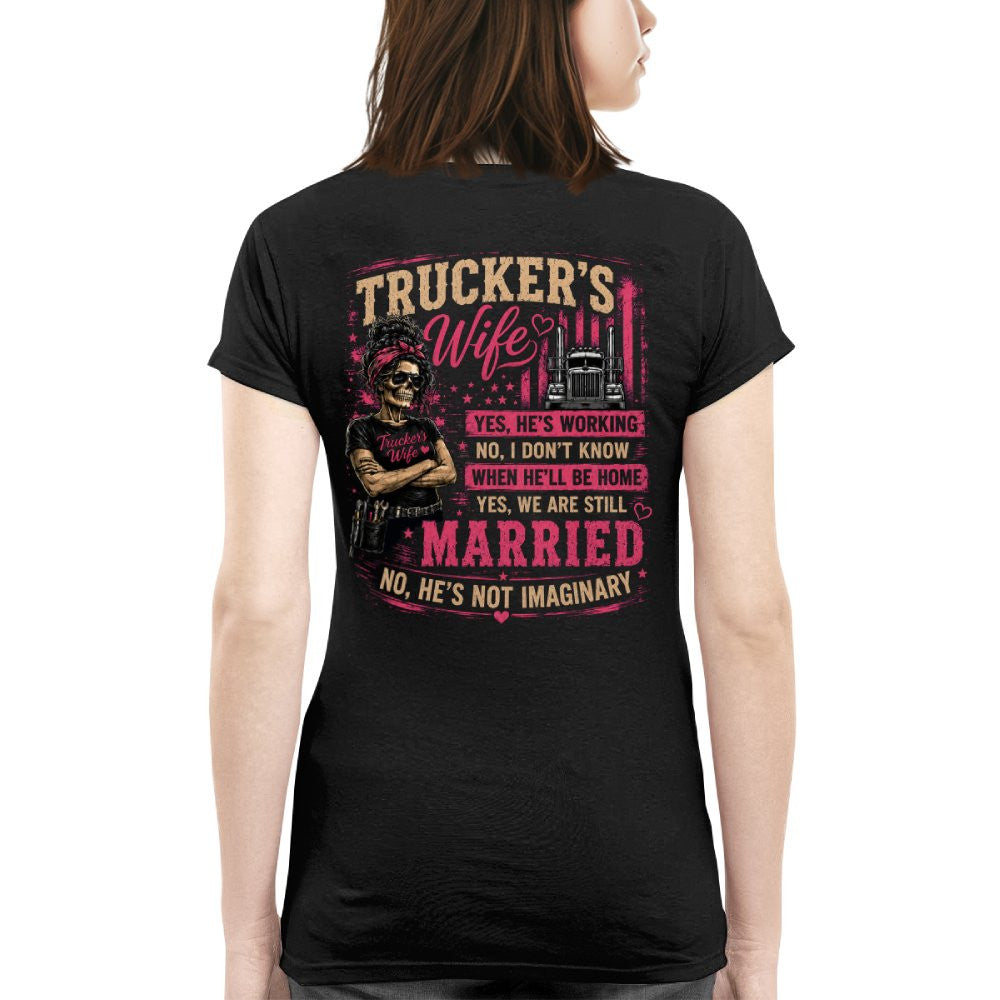 Trucker's Wife T-Shirt – Funny Married Trucker Wife Gift for Women 2
