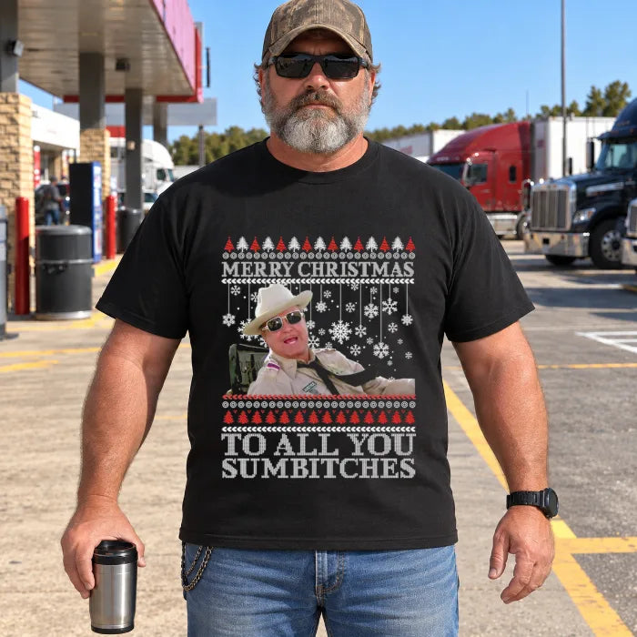 Nostalgic-style Christmas design featuring Sheriff Buford T. Justice from the film "Smokey and the Bandit" 3