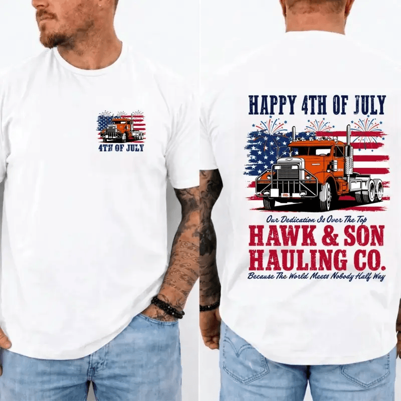 Hawk and Son Over The Top Trucker Version 4th Of July Shirt, Vintage Arm Wrestling Movie Pullover, Classic 80s Graphic Tee