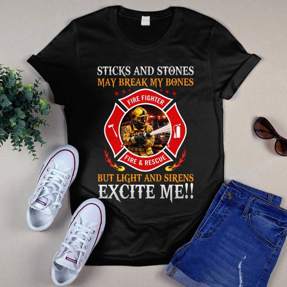 Lights & Sirens Excite Me Funny Firefighter 5