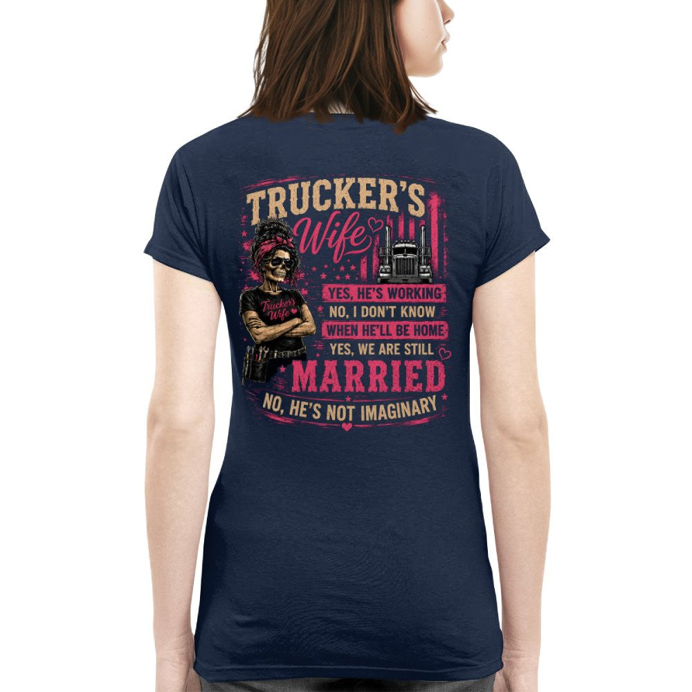 Trucker's Wife T-Shirt – Funny Married Trucker Wife Gift for Women 6