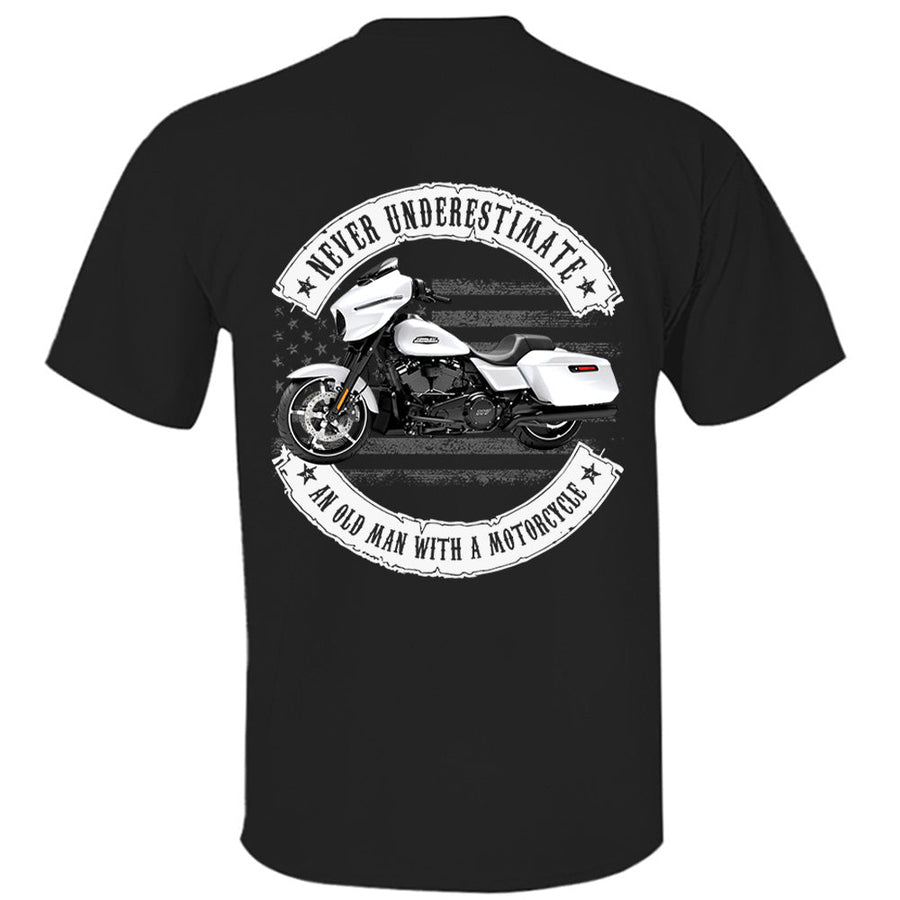 Never Underestimate An Old Man With A Motorcycle - Personalized Upload Vehicle Photo For Biker A2110 2