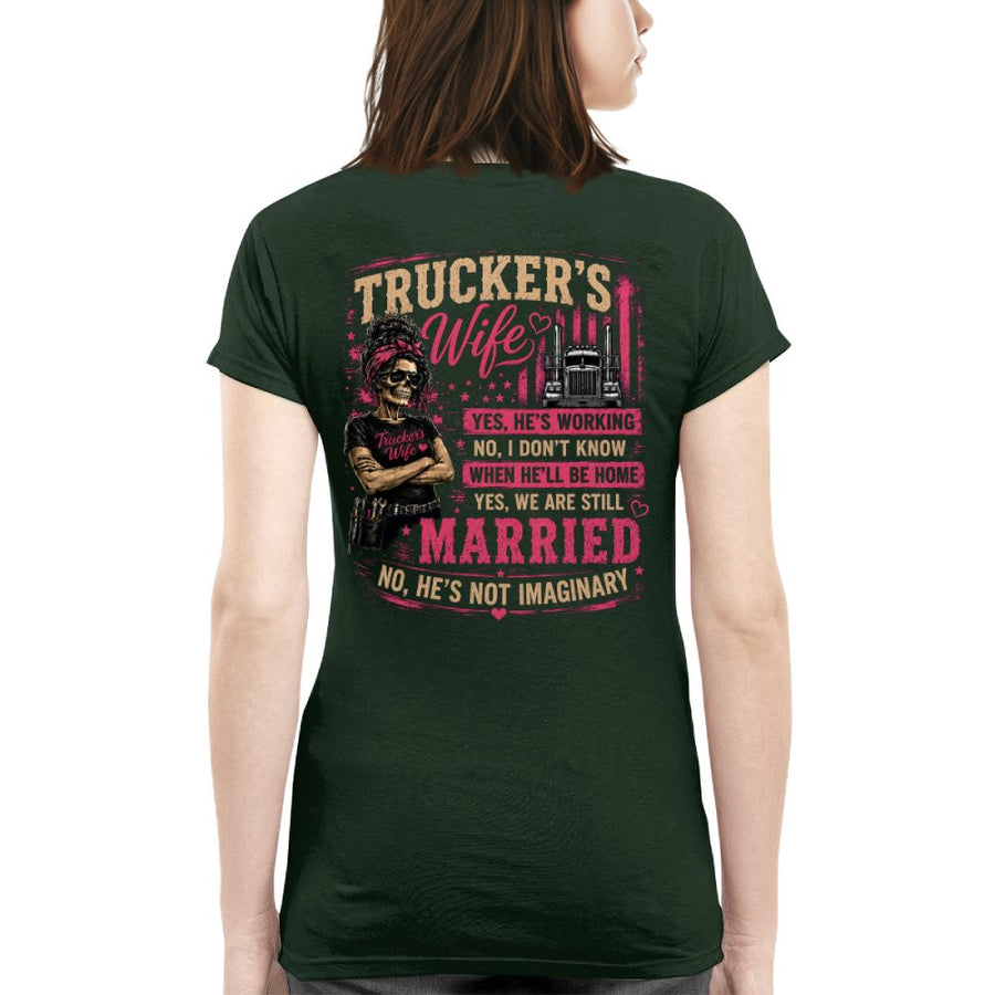 Trucker's Wife T-Shirt – Funny Married Trucker Wife Gift for Women 8