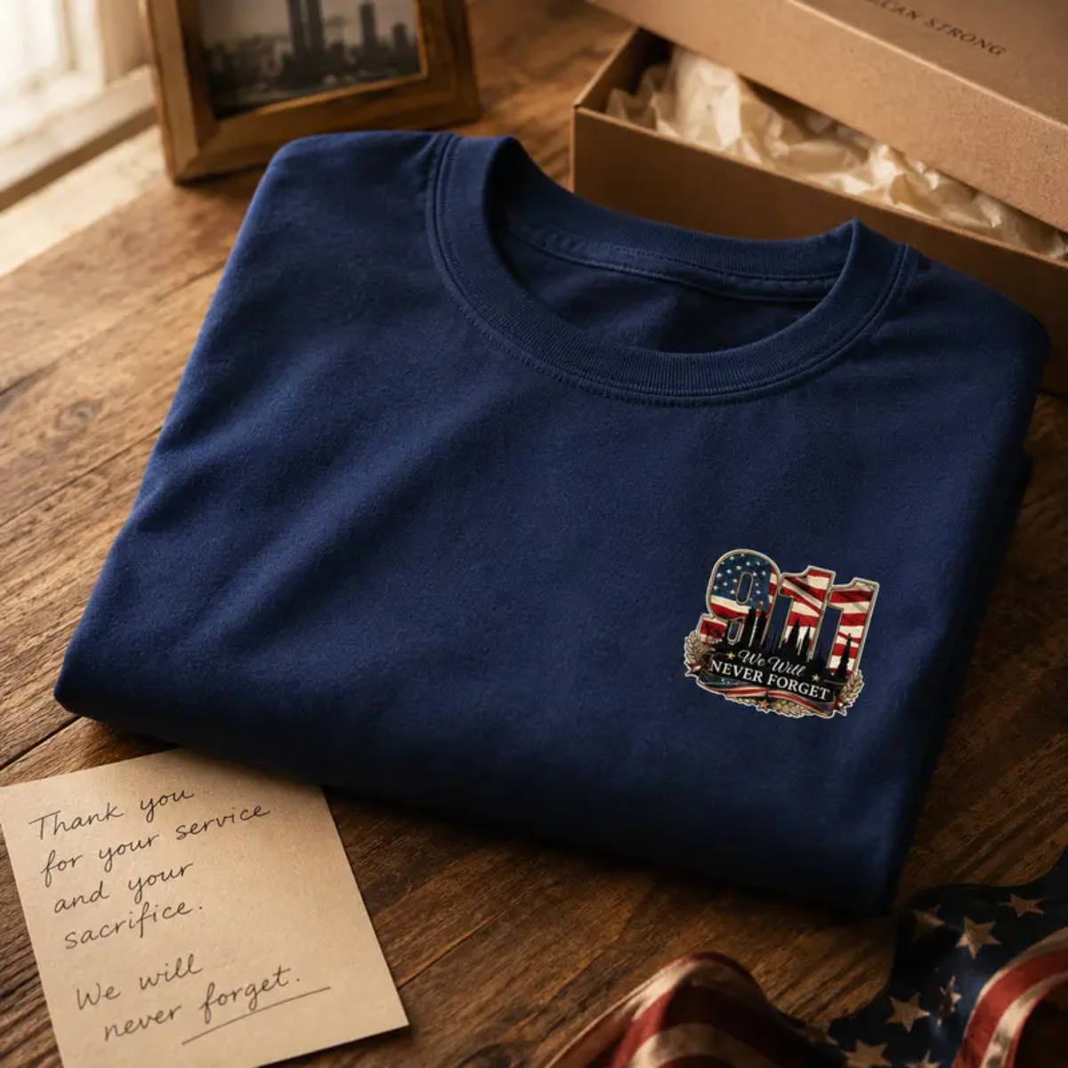 9/11 25th Anniversary Tee - We Will Never Forget 9.11.2001 4