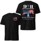 9/11 25th Anniversary Tee - We Will Never Forget 9.11.2001