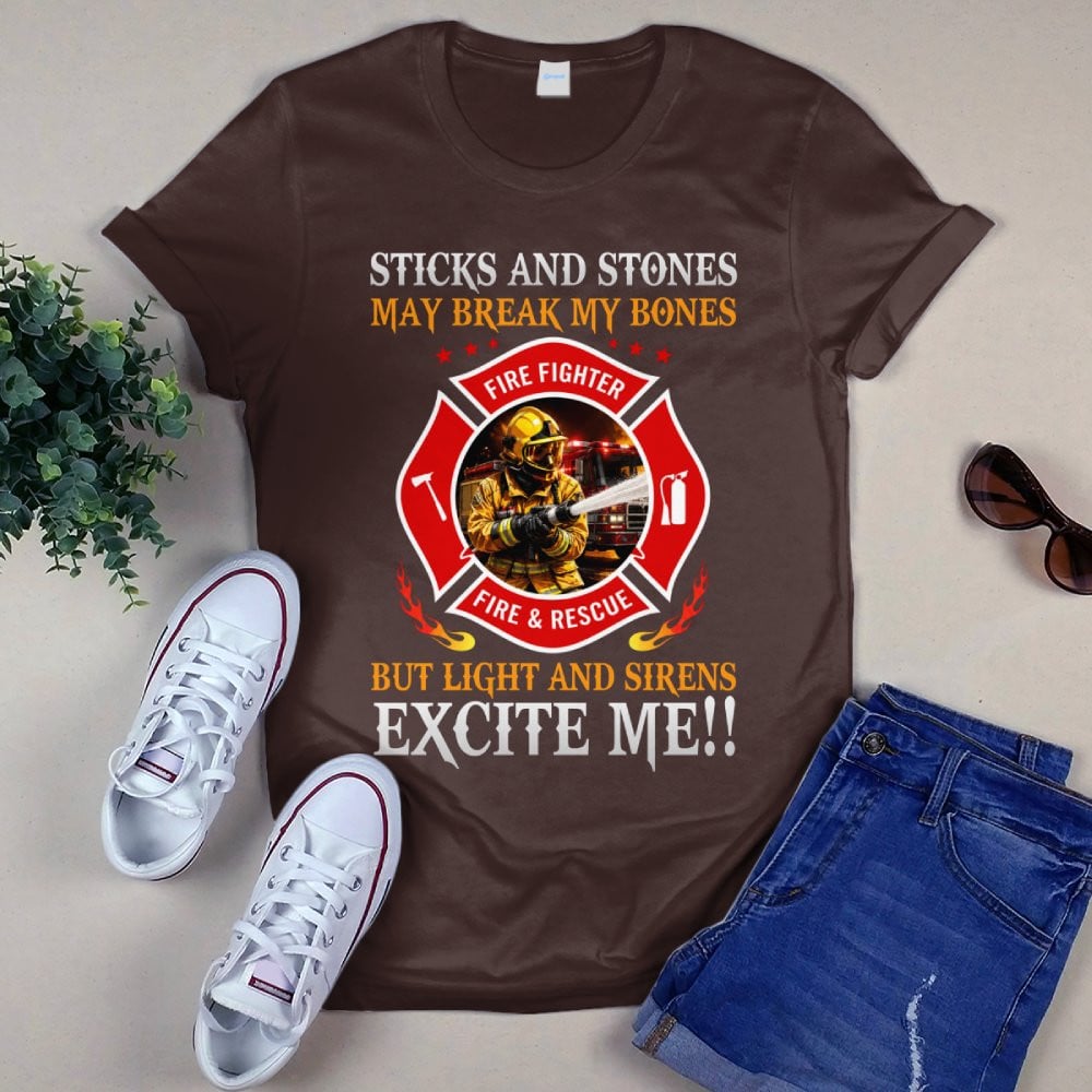 Lights & Sirens Excite Me Funny Firefighter 7