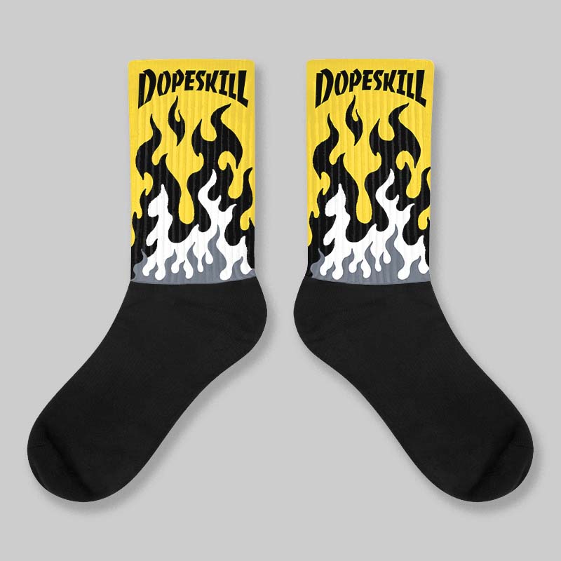 Tour Yellow 4s ChanceGift Sublimierte Socken FEUER Grafik
