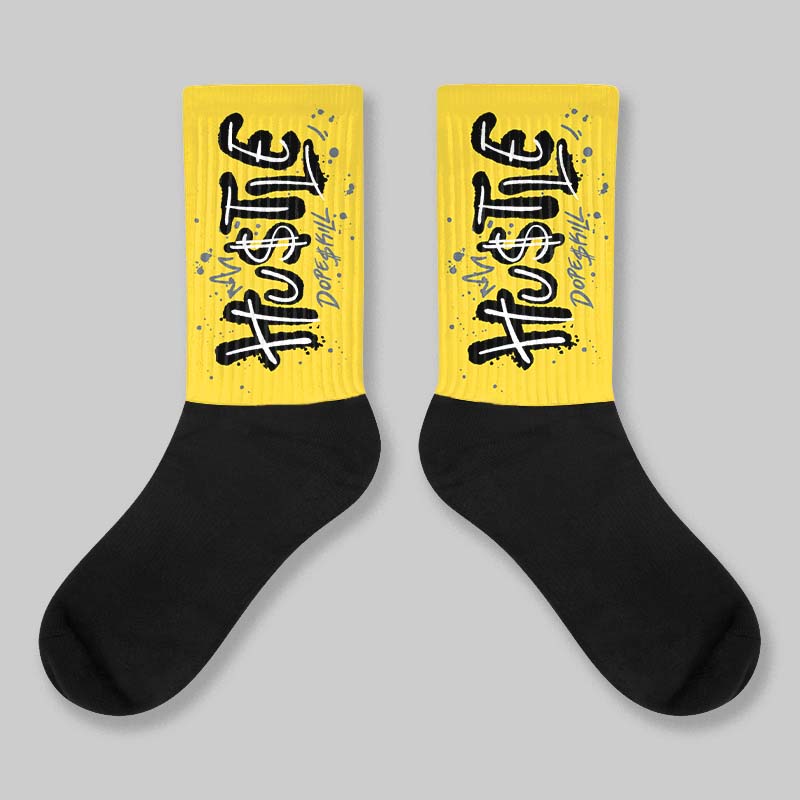Tour Yellow 4s ChanceGift Sublimated Socks Hustle Graphic