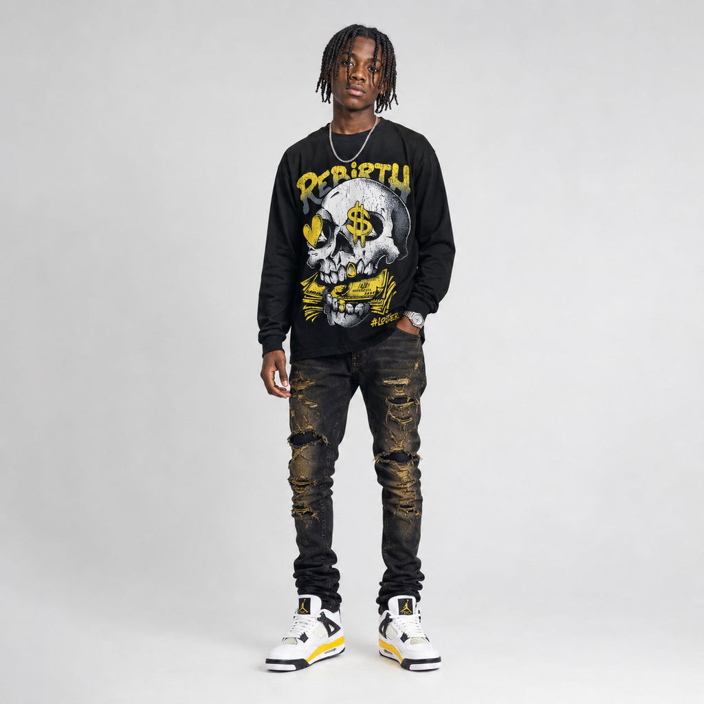 Tour Yellow 4s DopeSkill Long Sleeve T-Shirt Rebirth Graphic