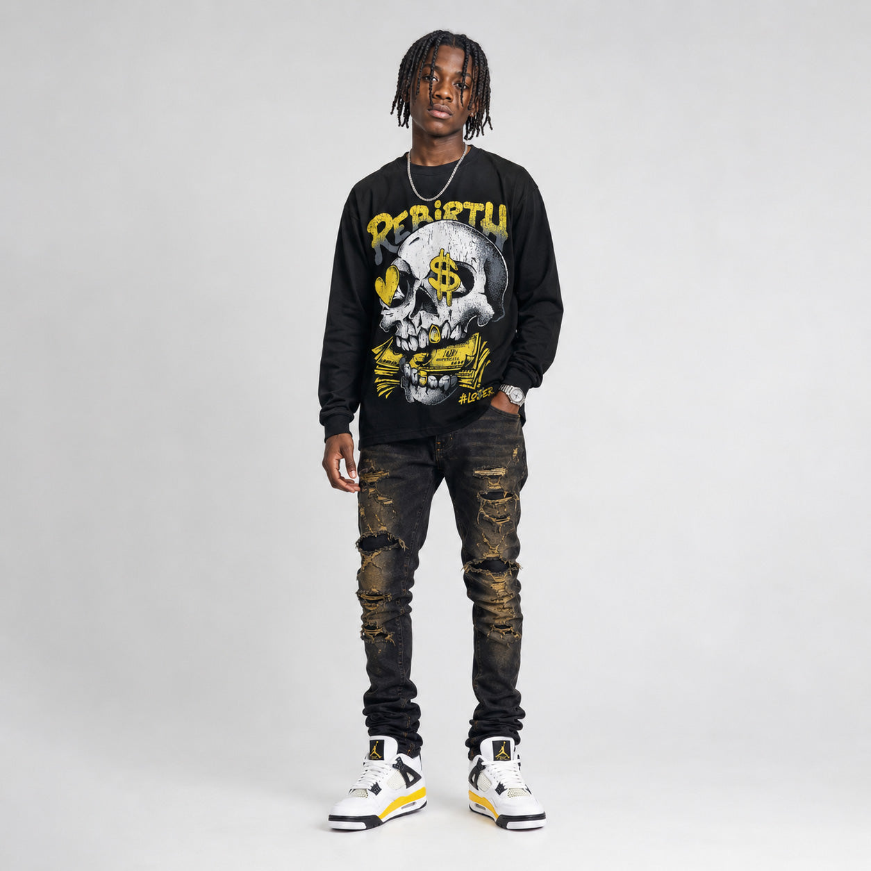 Tour Yellow 4s DopeSkill Long Sleeve T-Shirt Rebirth Graphic