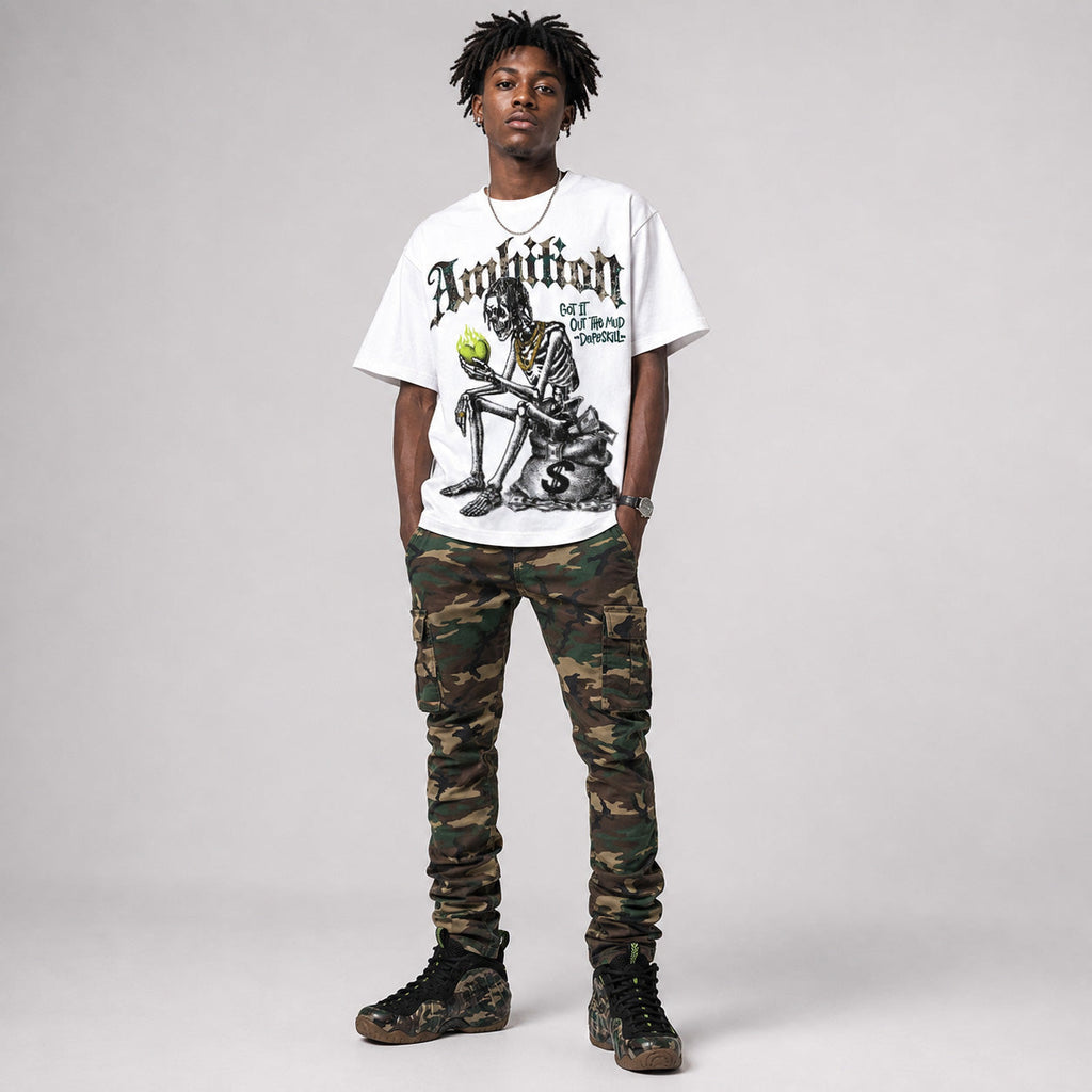 Foamposite One Green Camo DopeSkill T-Shirt Ambition Graphic