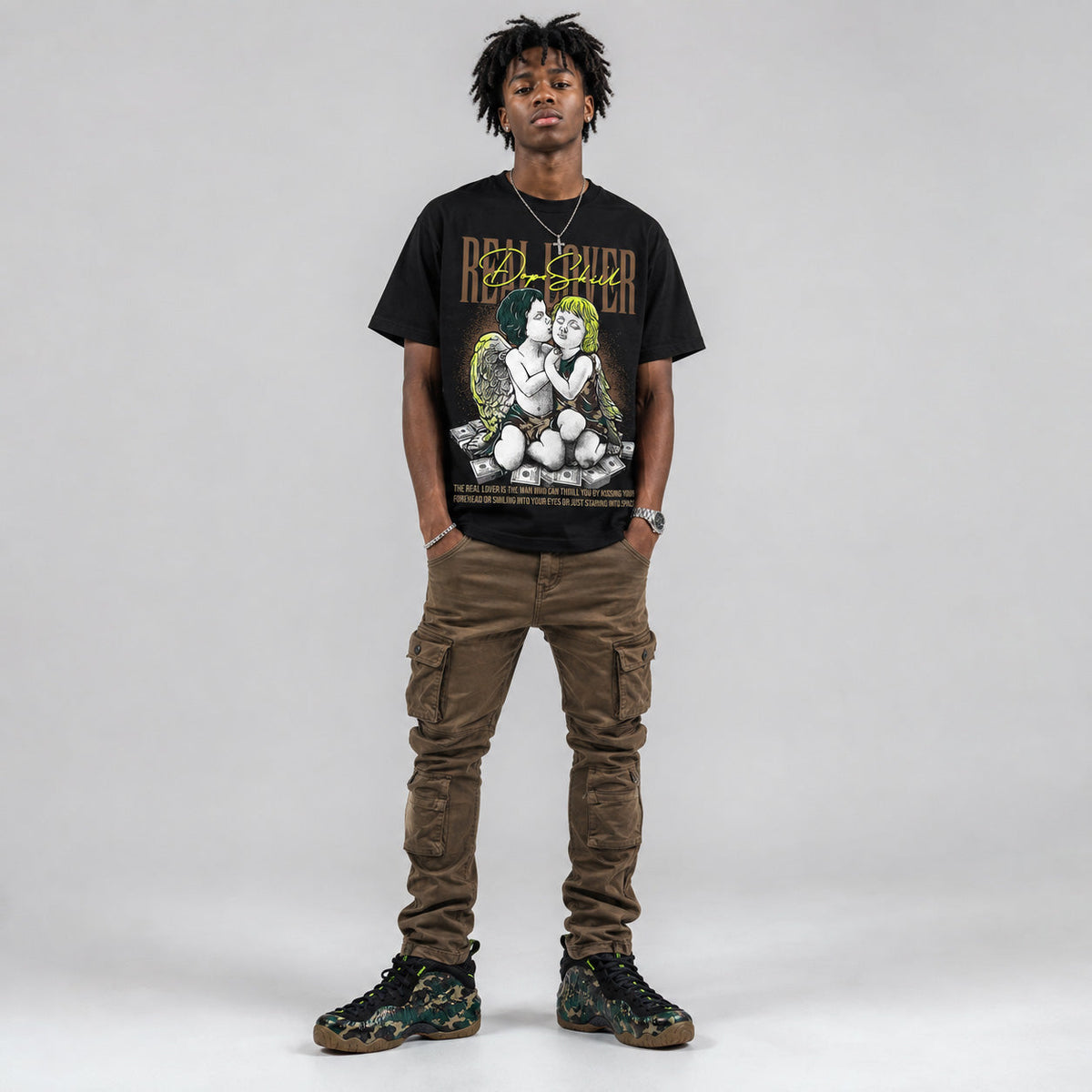 Foamposite One Green Camo DopeSkill T-Shirt Real Lover Graphic
