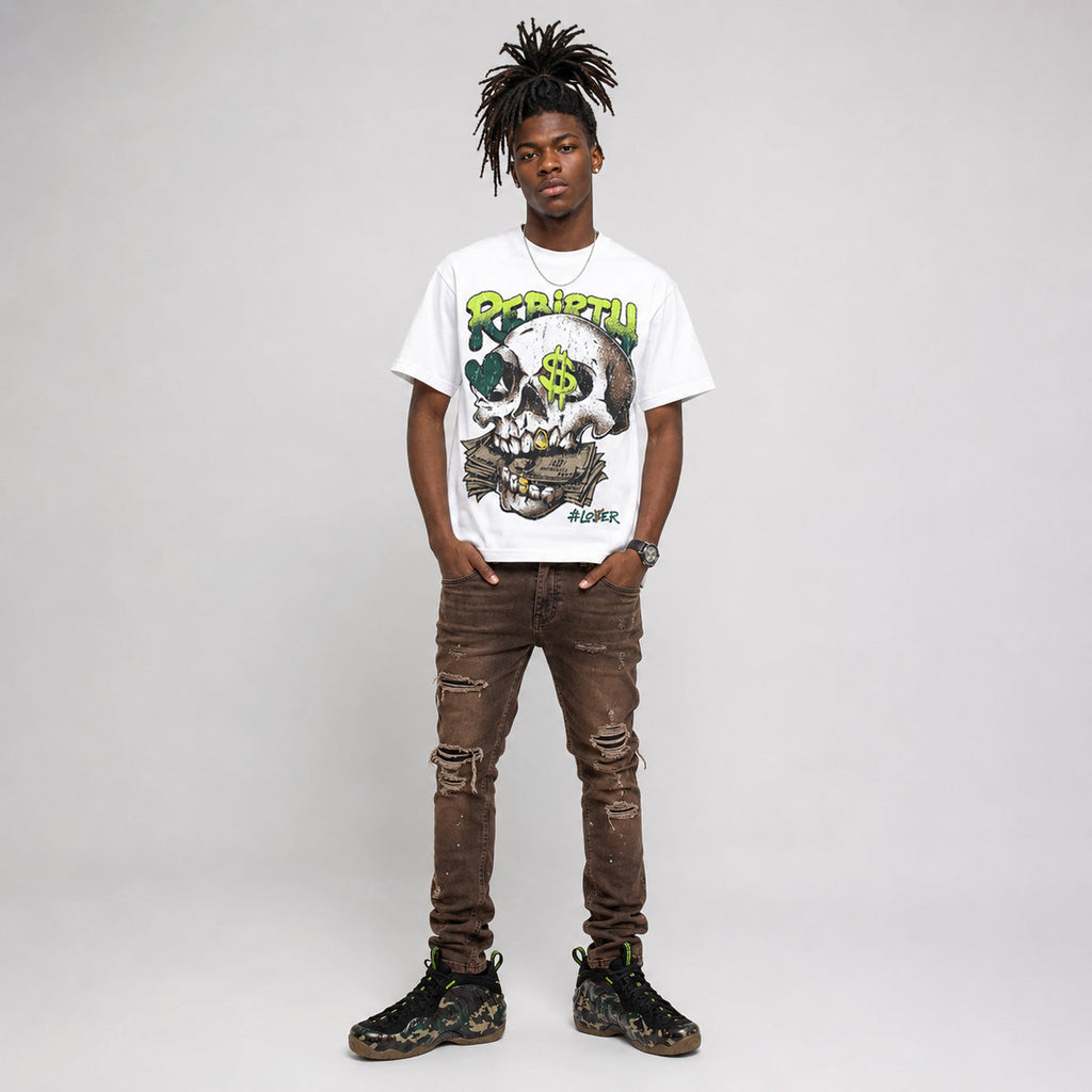 Foamposite One Green Camo DopeSkill T-Shirt Rebirth Graphic