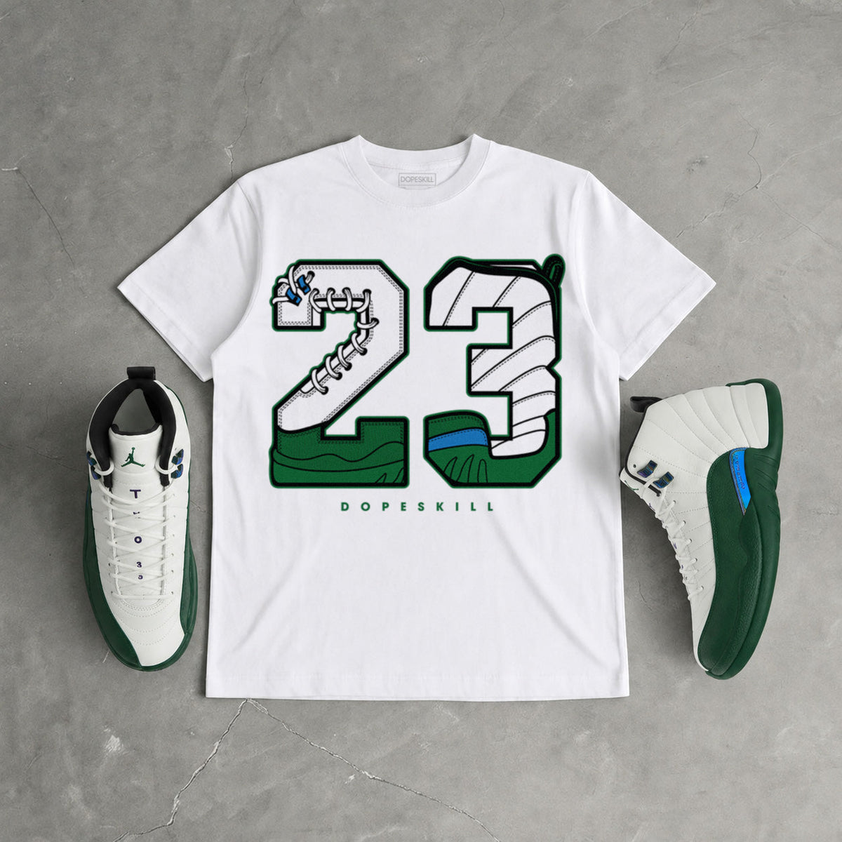 Bucks 12s DopeSkill T-Shirt 23 with 12s Pattern Graphic