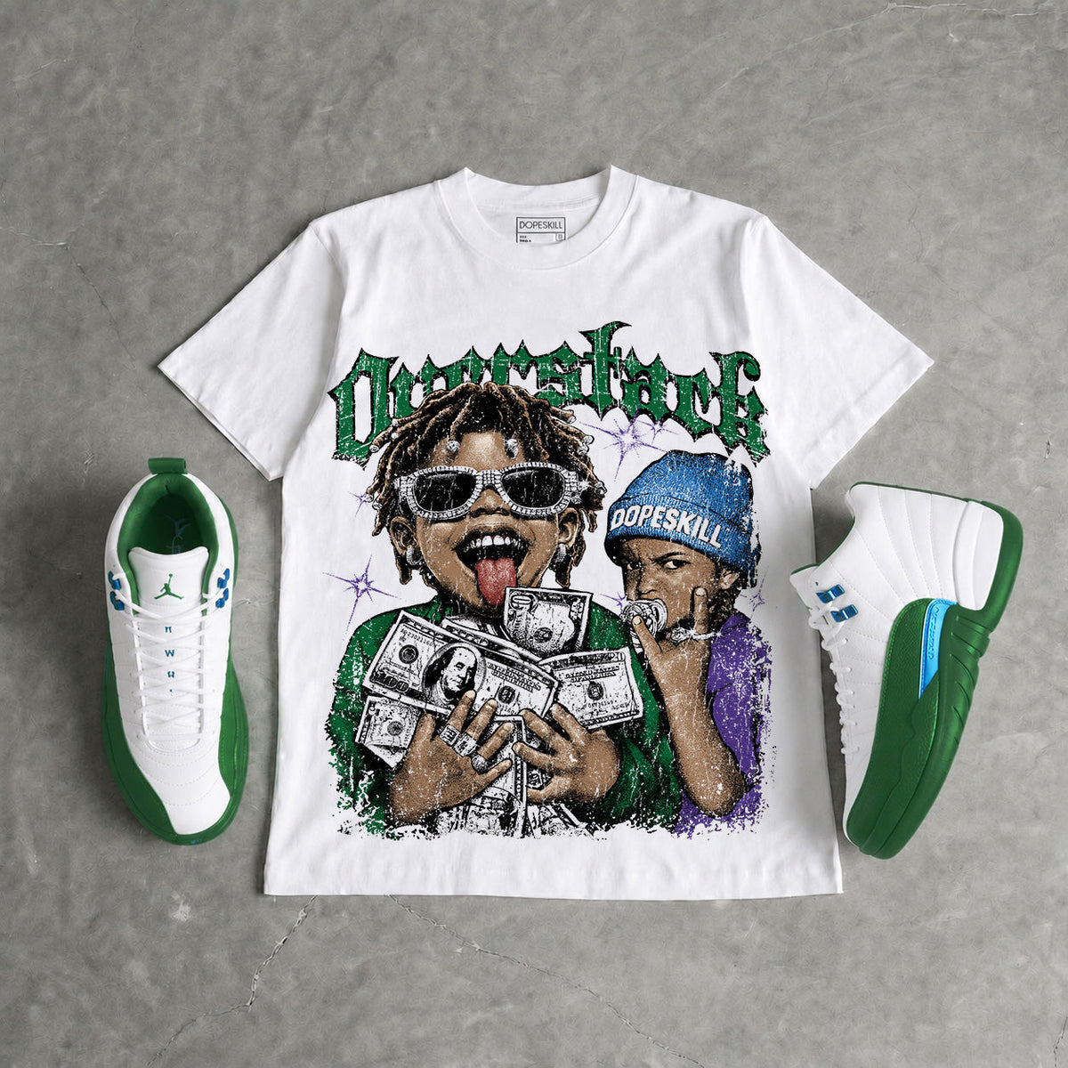 Bucks 12s DopeSkill Oversize Print T-Shirt Overstack Graphic