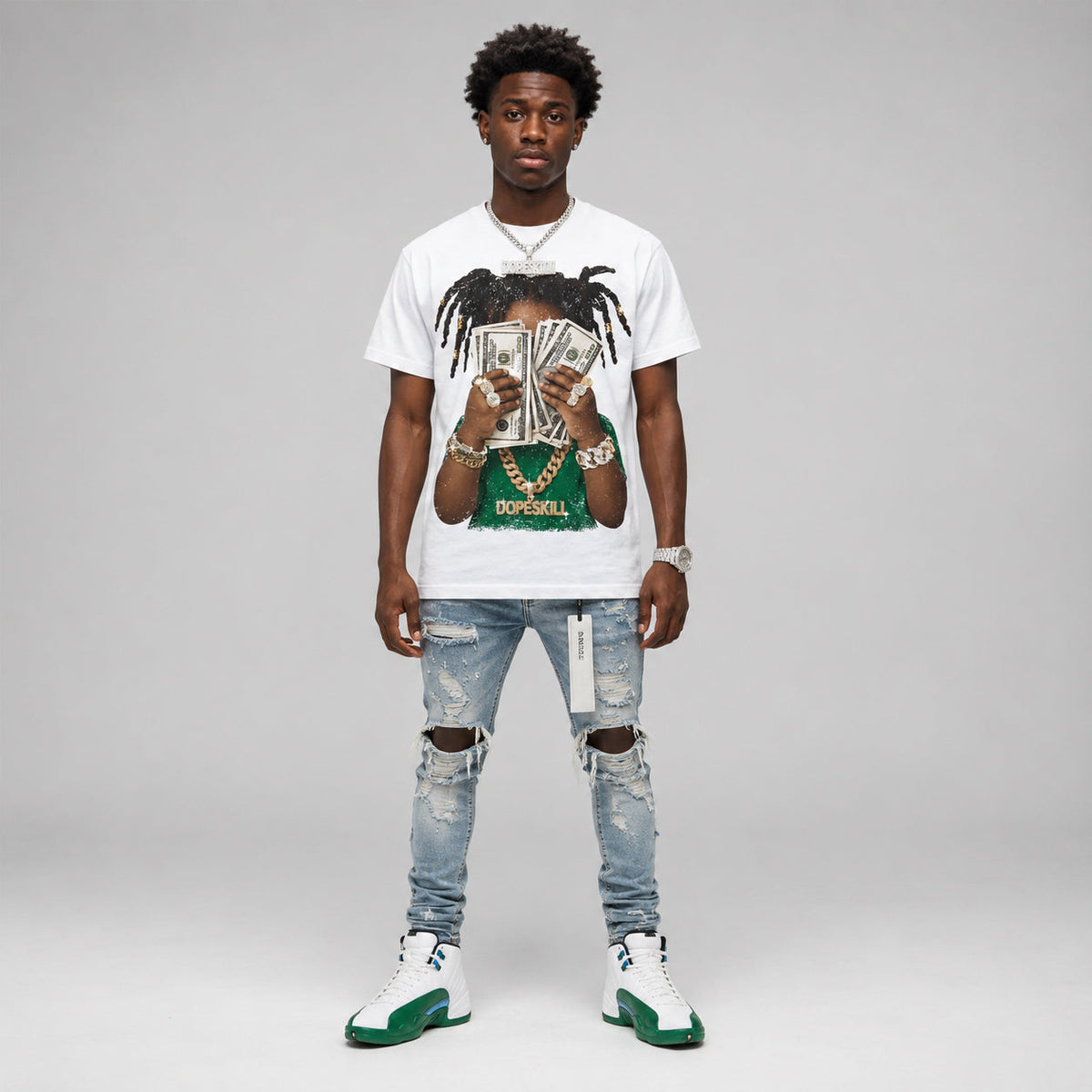 Bucks 12s DopeSkill T-Shirt Rich Youth Graphic