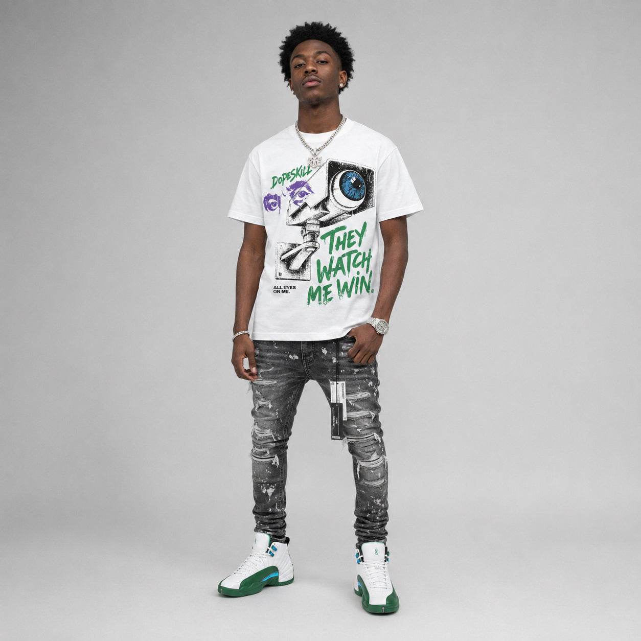 Bucks 12s DopeSkill T-Shirt They Watch Me Win Graphic