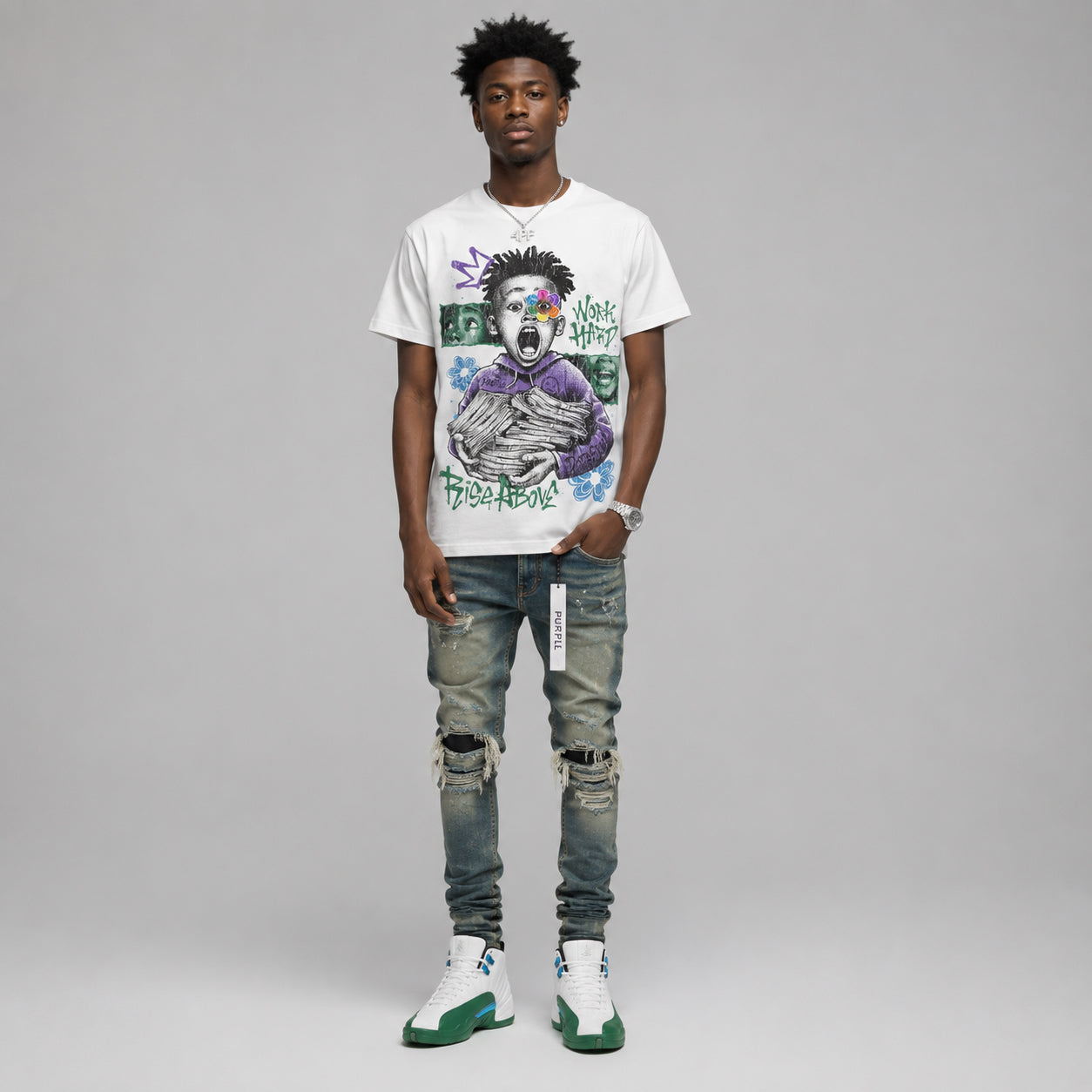 Bucks 12s DopeSkill T-Shirt Work Hard Rise Above Graphic