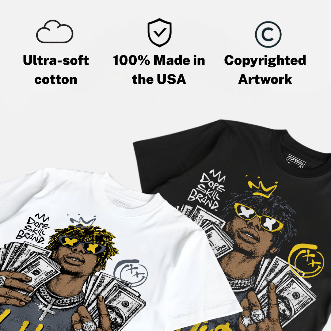 Tour Yellow 4s DopeSkill T-Shirt All Hustle No Luck Graphic