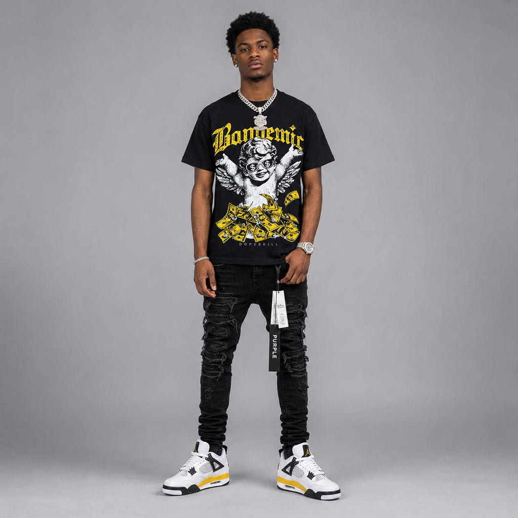 Tour Yellow 4s DopeSkill T-Shirt Bandemic Graphic
