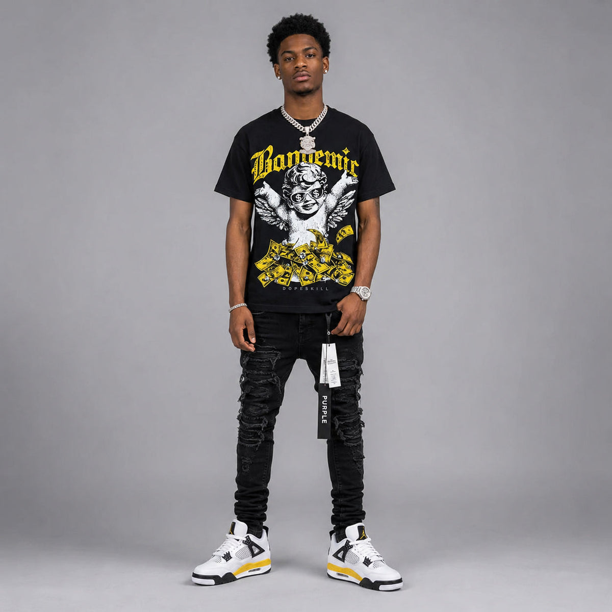 Tour Yellow 4s DopeSkill T-Shirt Bandemic Graphic