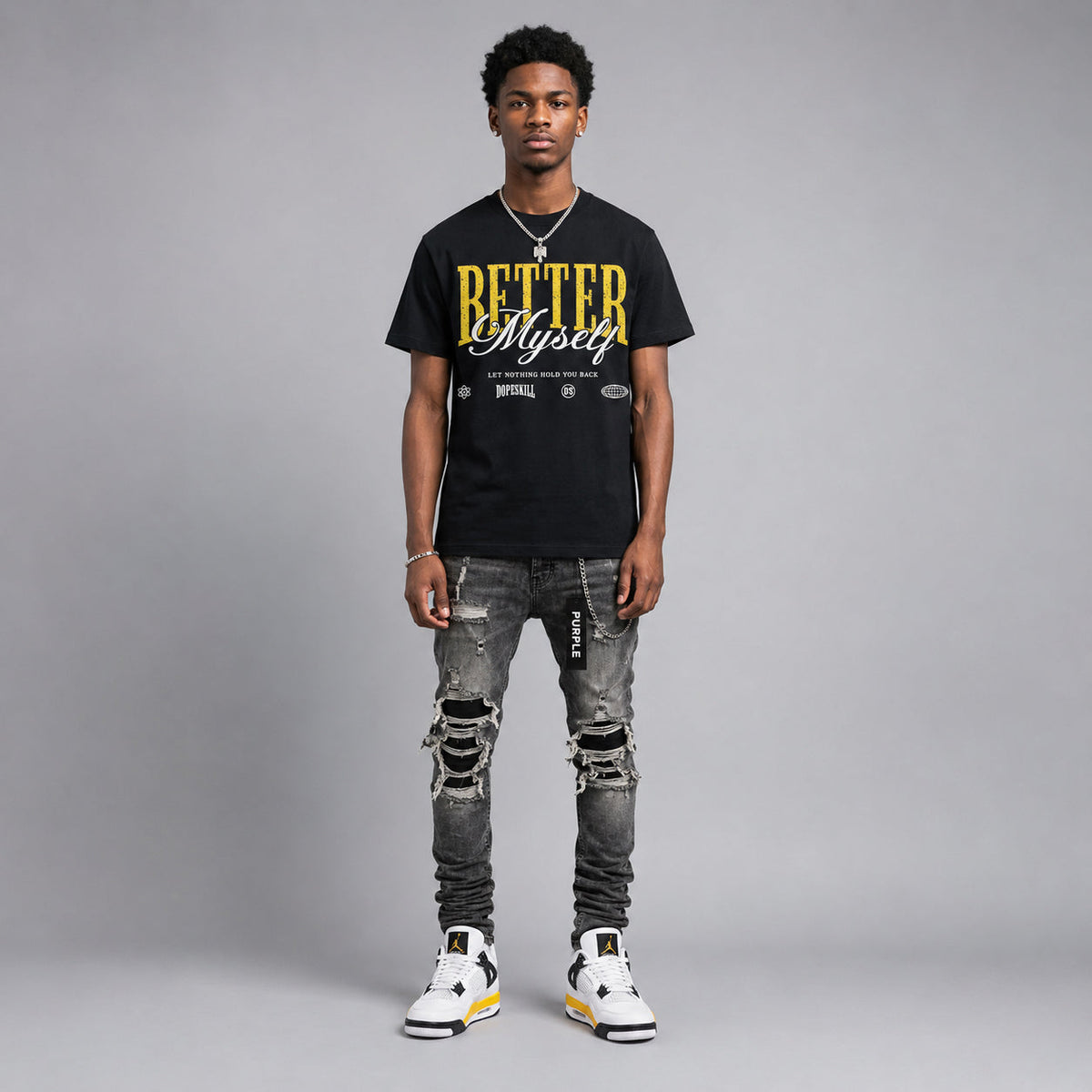 Tour Yellow 4s DopeSkill T-Shirt Better Myself Graphic