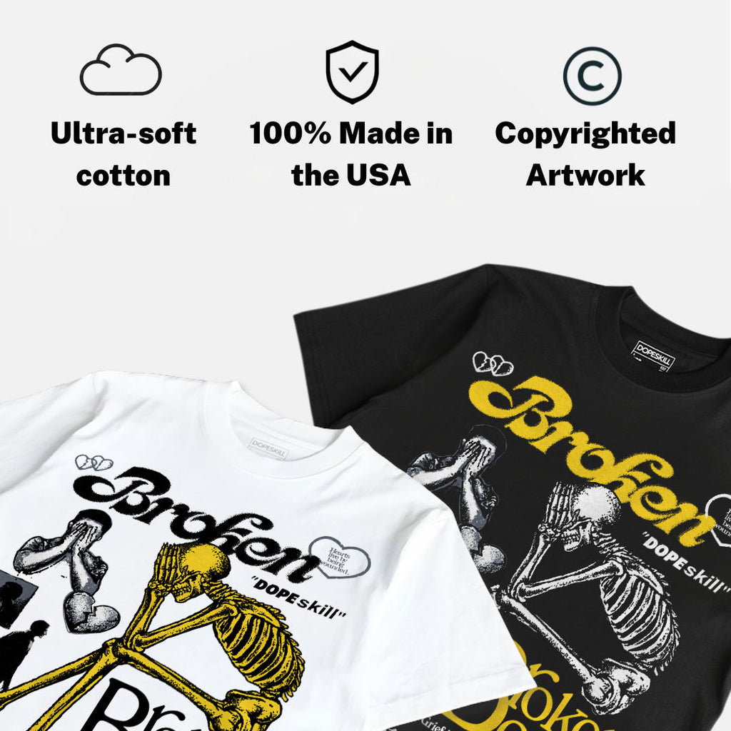 Tour Yellow 4s DopeSkill T-Shirt Broken Bones Graphic