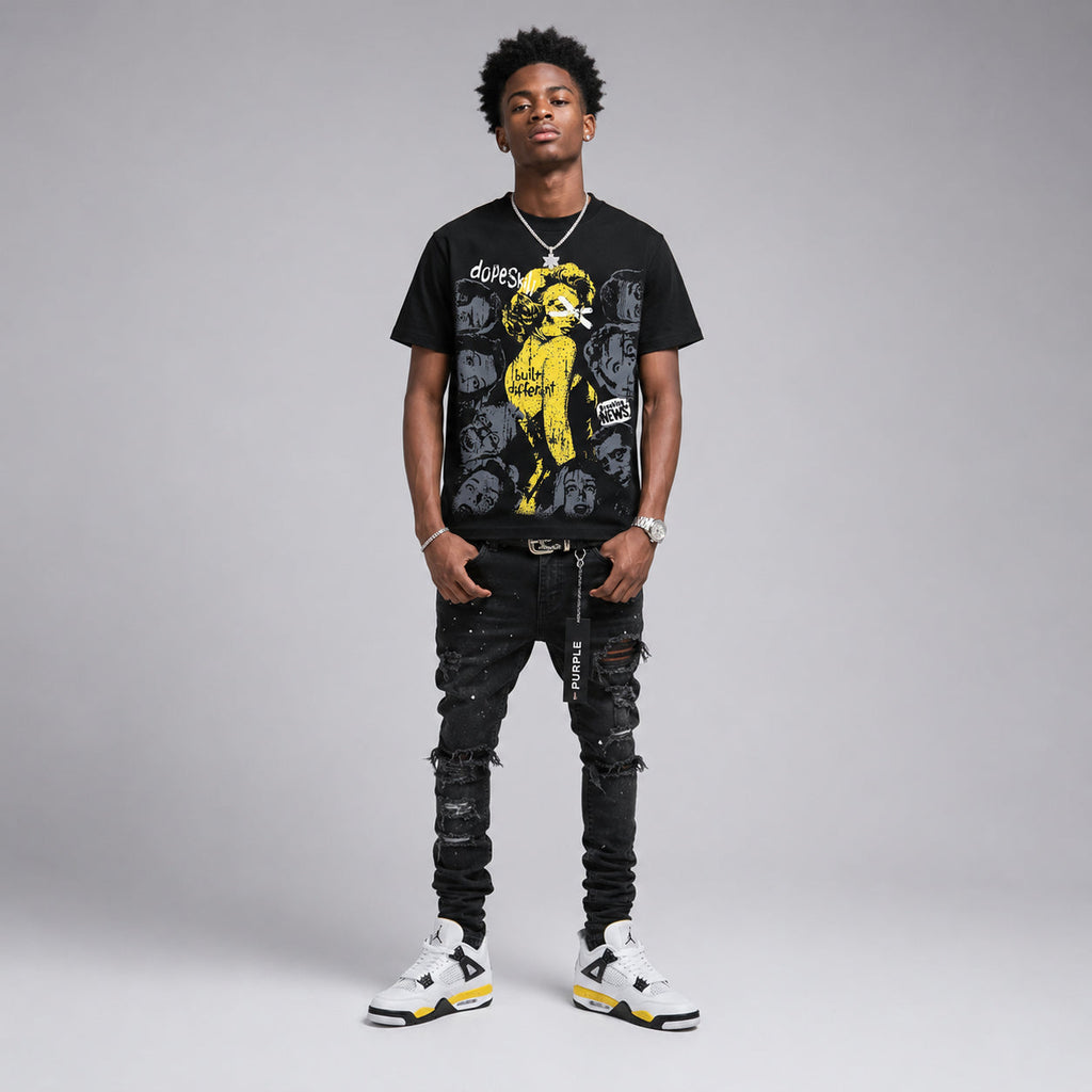 Tour Yellow 4s DopeSkill T-Shirt Built Different Graphic