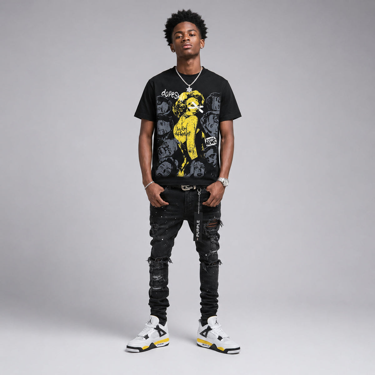 Tour Yellow 4s DopeSkill T-Shirt Built Different Graphic