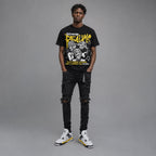 Tour Yellow 4s DopeSkill Oversize Print T-Shirt Distorted Realms Graphic