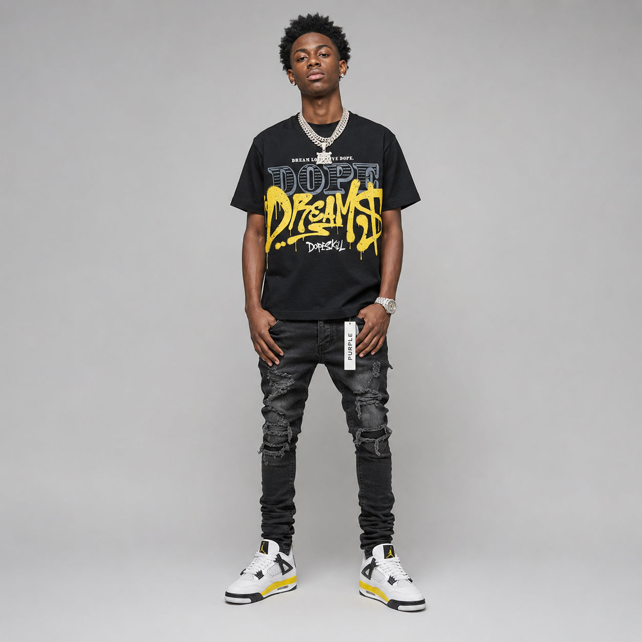 Tour Yellow 4s DopeSkill T-Shirt Dope Dreams Graphic