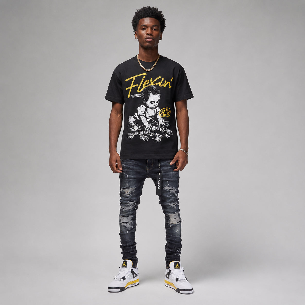 Tour Yellow 4s DopeSkill T-Shirt Flexin' Graphic