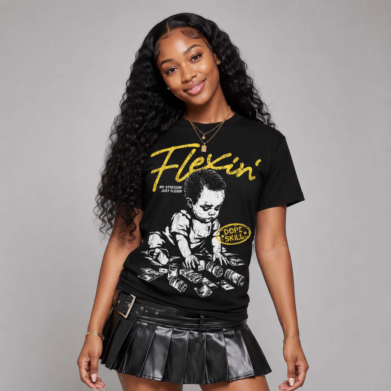 Tour Yellow 4s DopeSkill T-Shirt Flexin' Graphic