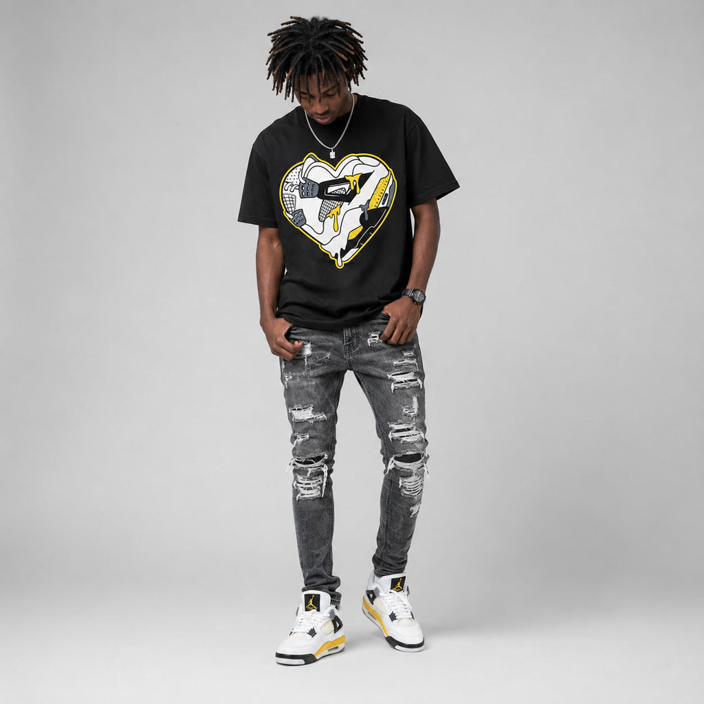 Tour Yellow 4s DopeSkill T-Shirt Heart Jordan 4 Graphic