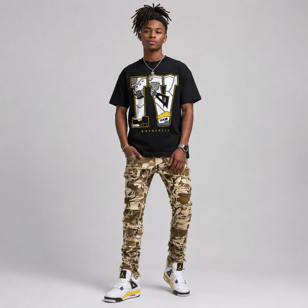 Tour Yellow 4s DopeSkill T-Shirt IV Jordan 4 Graphic